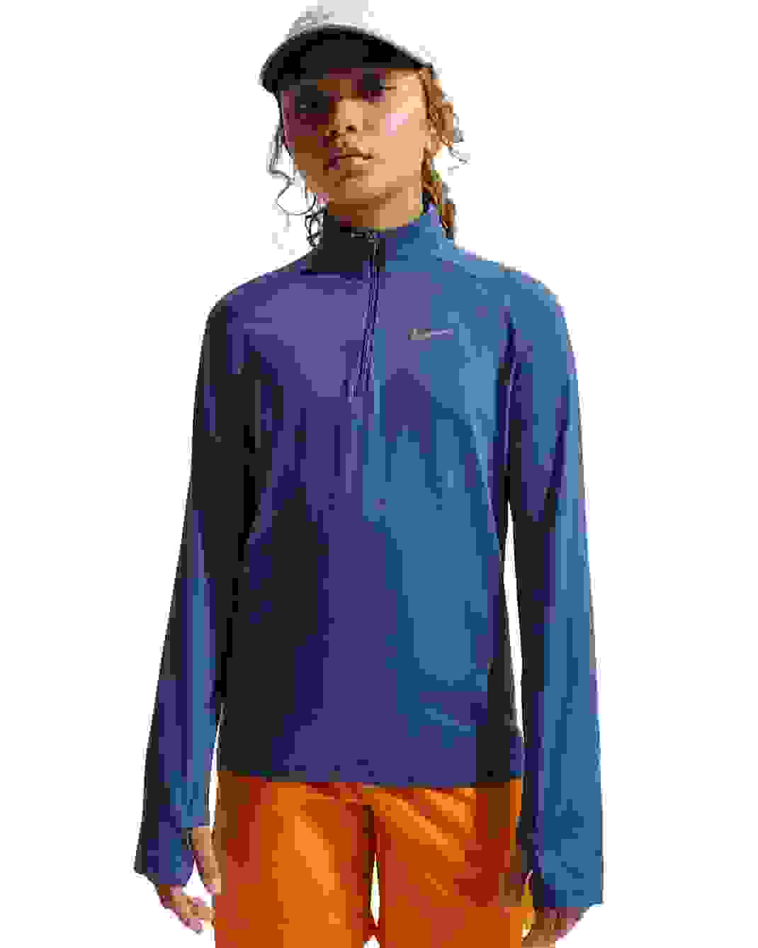 Nike Stride Dri-FIT Big Kids' Blue 1/2 Zip Top